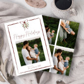 Prettige feestdagen Rode Hand Getrokken Boog Winte Kaart