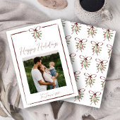 Prettige feestdagen Rode Hand Getrokken Boog Winte Kaart