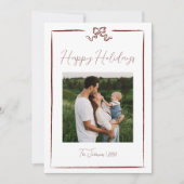 Prettige feestdagen Rode Hand getrokken Bow Drie F Kaart (Voorkant)