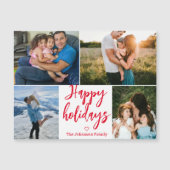 prettige feestdagen rode kalligrafie 4 foto's magn (Voorkant)
