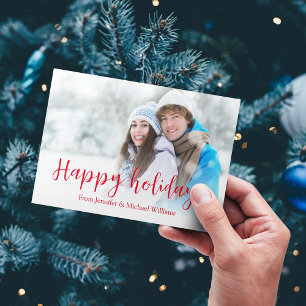 prettige feestdagen rode kalligrafie nieuwigheden  notitiekaartje