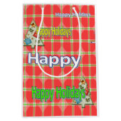 prettige feestdagen rode kerstcadeautassen medium cadeauzakje (Voorkant)