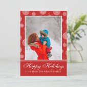 Prettige feestdagen Rode Kerstdecoraties Foto Feestdagenkaart (Staand voorkant)