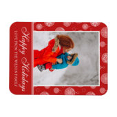 Prettige feestdagen Rode Kerstdecoraties Foto Magneet (Horizontaal)