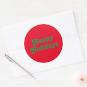 "Prettige feestdagen" rode kerstfeestdag Ronde Sticker (Envelop)