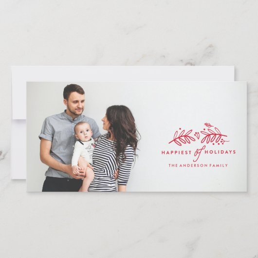 PRETTIGE FEESTDAGEN RODE kerstfotokaart Feestdagenkaart (Voorkant)