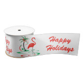 Prettige feestdagen Rode Kerstmis Flamingo Satijnen Lint (Spoel)