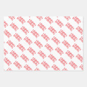 prettige feestdagen - Rode kerstpatronen Inpakpapier Vel (Voorkant)