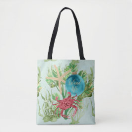 Prettige feestdagen Rode Krab Kust Tote Bag
