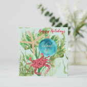 Prettige Feestdagen Rode Krab Kustplein Groet Kaart (Staand voorkant)