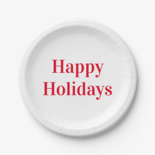"Prettige feestdagen" rode letters wit Papieren Bordje