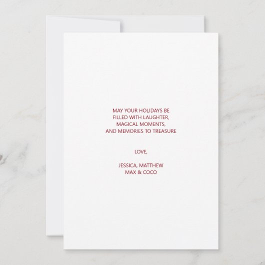 Prettige feestdagen Rode minimalistische huisdiere Feestdagenkaart (Achterkant)