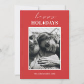 Prettige feestdagen €? | Rode minimalistische kers Feestdagenkaart (Voorkant)