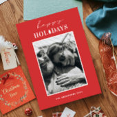 Prettige feestdagen €? | Rode minimalistische kers Feestdagenkaart