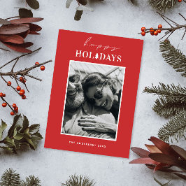 Prettige feestdagen €? | Rode minimalistische kers Feestdagenkaart