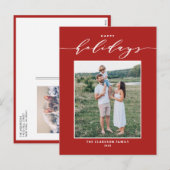 Prettige feestdagen Rode Moderne Mix Typografie (Voorkant / Achterkant)