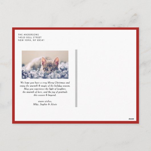 Prettige feestdagen Rode Moderne Mix Typografie (Achterkant)