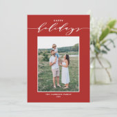 Prettige feestdagen Rode Moderne Mix Typografie Feestdagenkaart (Staand voorkant)