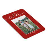 Prettige feestdagen Rode Moderne Mix Typografie Magneet (Rechterzijde)