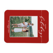 Prettige feestdagen Rode Moderne Mix Typografie Magneet (Horizontaal)