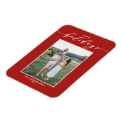 Prettige feestdagen Rode Moderne Mix Typografie Magneet (Linkerzijde)