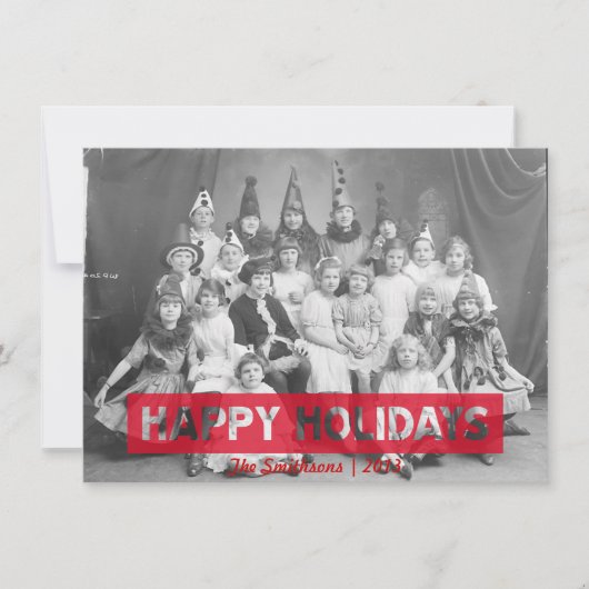 prettige feestdagen rode omgekeerde tekst feestdagenkaart (Voorkant)