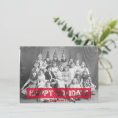 prettige feestdagen rode omgekeerde tekst feestdagenkaart (Staand voorkant)