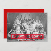 prettige feestdagen rode omgekeerde tekst feestdagenkaart (Voorkant / Achterkant)