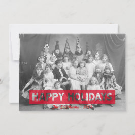 prettige feestdagen rode omgekeerde tekst feestdagenkaart