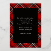 Prettige feestdagen Rode Plaid Tartan Foto Kerstmi (Achterkant)