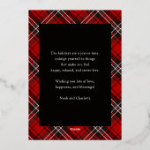 Prettige feestdagen Rode Plaid Tartan Foto Kerstmi (Achterkant)