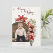 Prettige feestdagen Rode pointstitias Feestdagenkaart (Staand voorkant)