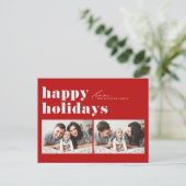 Prettige feestdagen Rode Retro Typografie (Staand voorkant)