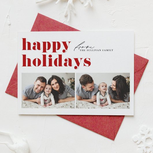 Prettige feestdagen Rode Retro Typografie