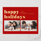 Prettige feestdagen Rode Retro Typografie (Voorkant)