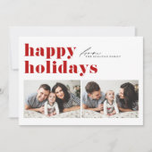 Prettige feestdagen Rode Retro Typografie Feestdagenkaart (Voorkant)