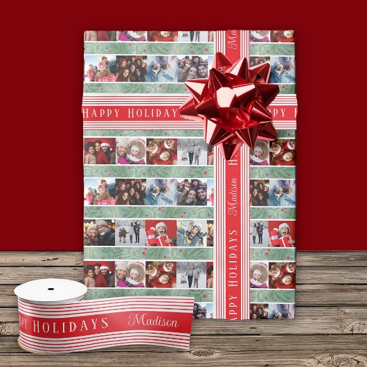 Prettige feestdagen Rode streep Satijnen Lint