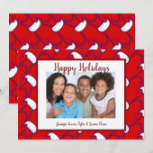 Prettige feestdagen Rode wanten foto & groet Feestdagenkaart (Voorkant / Achterkant)