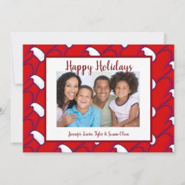 Prettige feestdagen Rode wanten foto & groet Feestdagenkaart