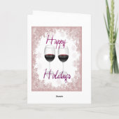 PRETTIGE FEESTDAGEN RODE WIJN EN SNEEUWVLOK PRINT (Achterkant)