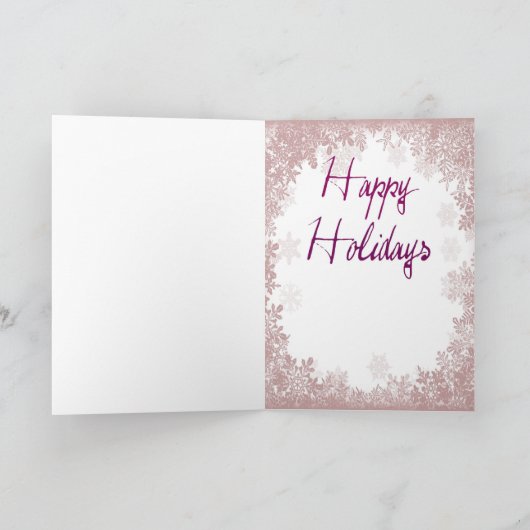 PRETTIGE FEESTDAGEN RODE WIJN EN SNEEUWVLOK PRINT (Binnen)