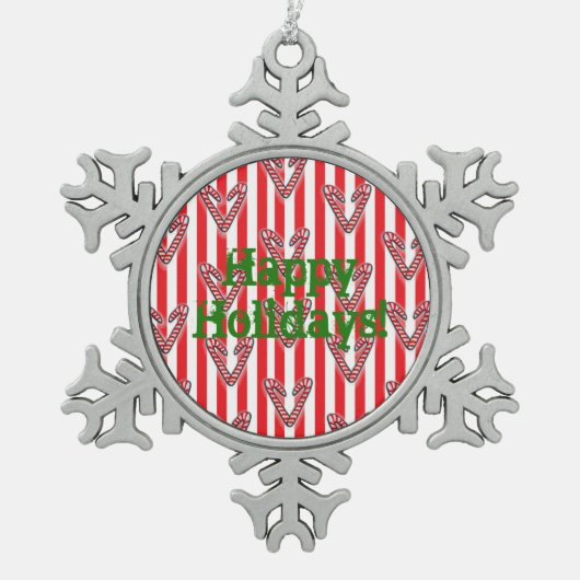 Prettige feestdagen Rode witte strepen Decoratie (Voorkant)