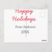 Prettige feestdagen Rode zwarte liefde familienaam Briefkaart (Achterkant)