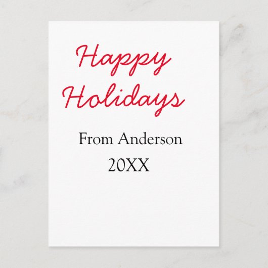 Prettige feestdagen Rode zwarte liefde familienaam Briefkaart (Voorkant)