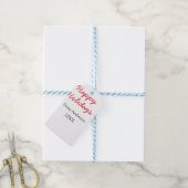 Prettige feestdagen Rode zwarte liefde familienaam Cadeaulabel (Met Touw)