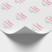 Prettige feestdagen Rode zwarte liefde familienaam Cadeaupapier (Hoek)