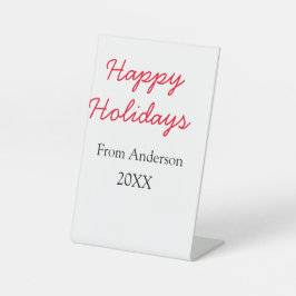 Prettige feestdagen Rode zwarte liefde familienaam Reclamebord Met Voetstuk