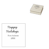 Prettige feestdagen Rode zwarte liefde familienaam Rubberstempel (Gestempeld)