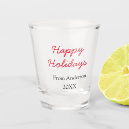 Prettige feestdagen Rode zwarte liefde familienaam Shot Glas