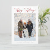 Prettige feestdagen Romantisch rood schrift Feestdagenkaart (Staand voorkant)